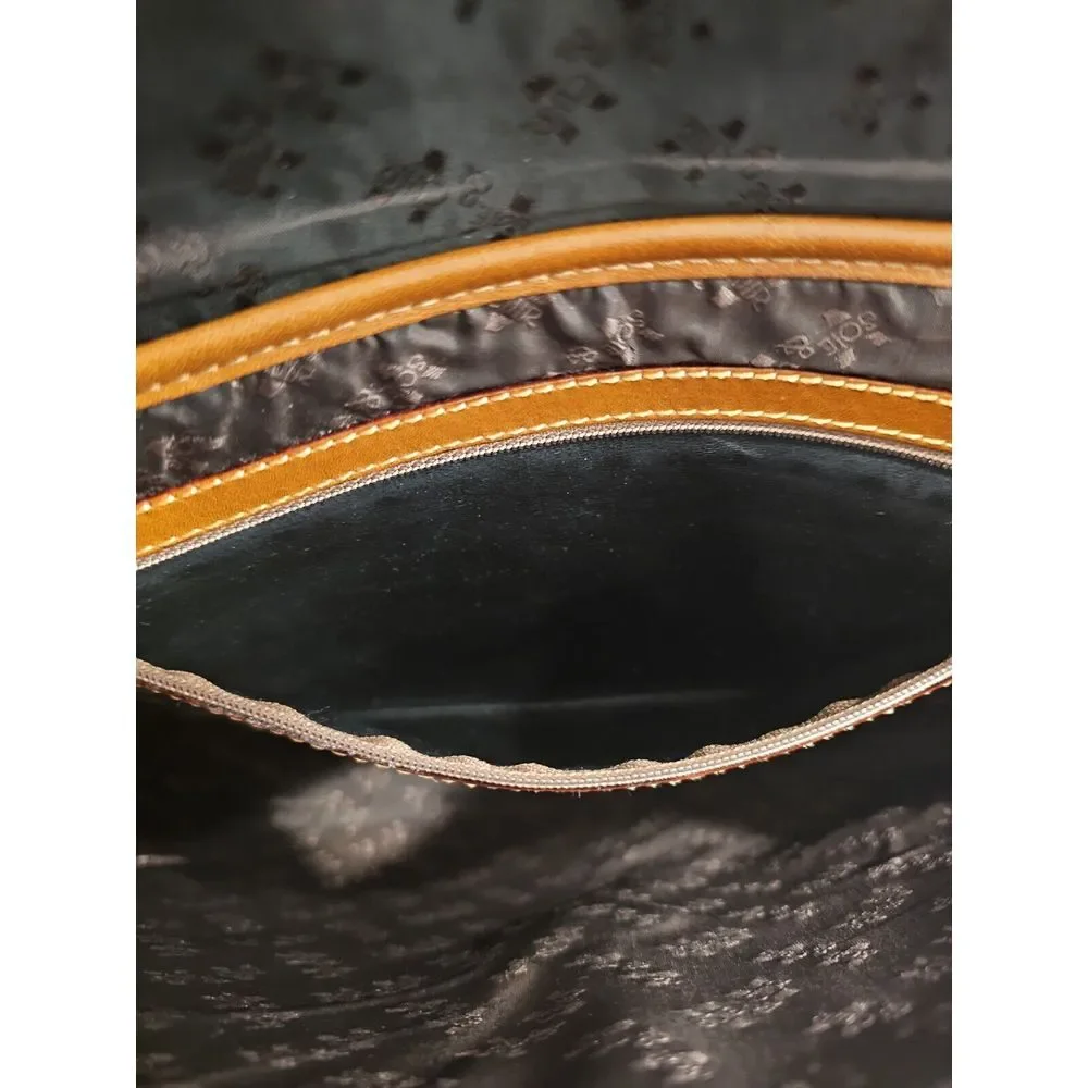 Soie & Cuir‎ Made In Italy V&V Clutch Handbag Beautiful Leather Accents Floral